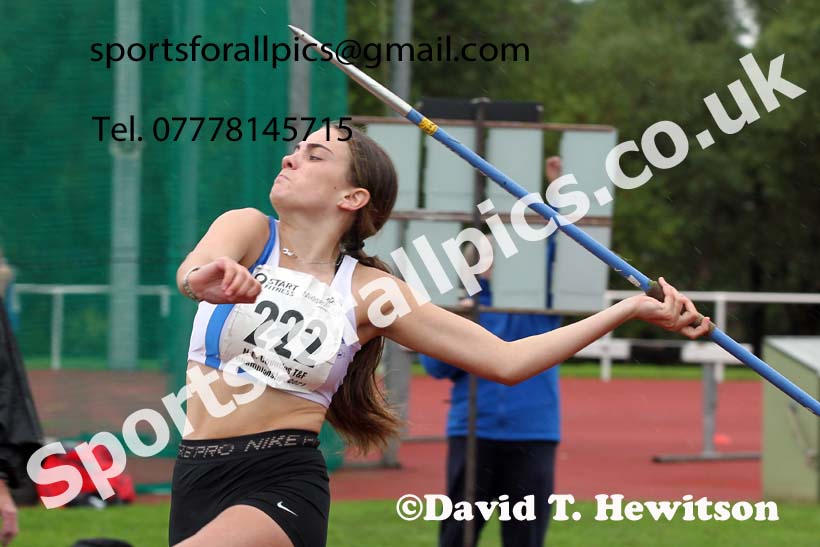 Women and Girls javelin, 2021 North Eastern Track and Field Champs., Middesbrough. Photo: David T. Hewitson/Sports for All Pics